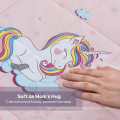 High Quality Pink Rainbow Unicorn Printed Kids Weighted Blanket Heavy Comforter Reduce Anxiety Promote Deep Sleep Quilt
